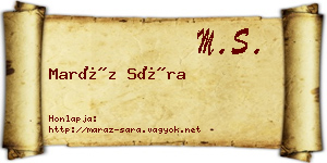 Maráz Sára névjegykártya