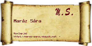 Maráz Sára névjegykártya